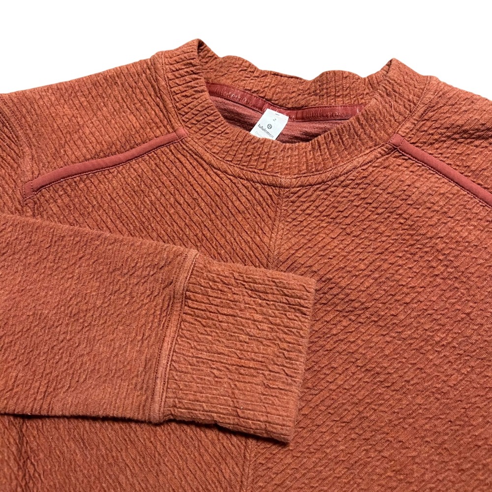 Lululemon On Repeat Textured Sweatshirt Dress Size 2 Burnt Orange Detach Hood